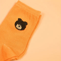 3 Pairs Cartoon Animal Print Socks Comfy & College Style Women's Stockings