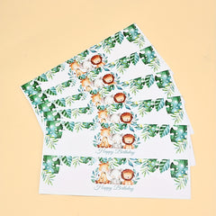 Animal Birthday Water Bottle Stickers 10pcs