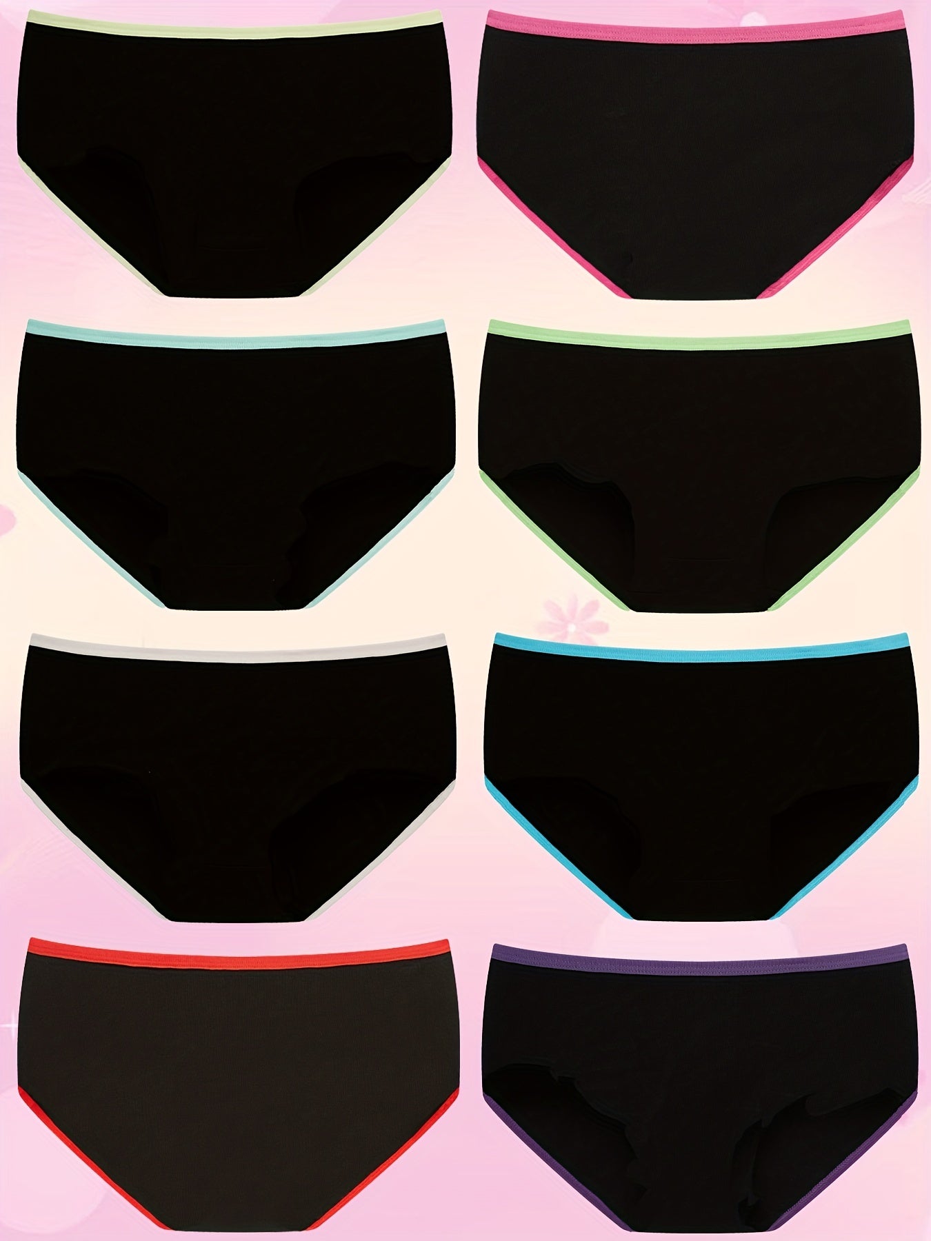 Teen Girls Cotton Brief Panties 8 Pack