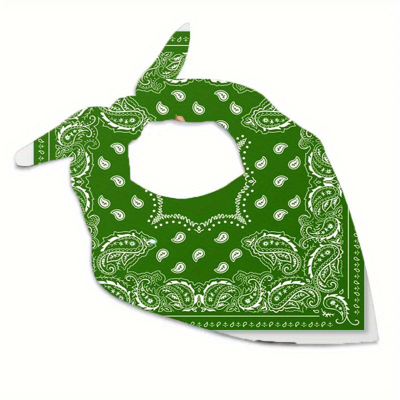 One Piece Green Floral and Leopard Print Square Scarf