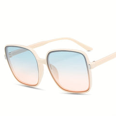 Men's Large Square Frame Polarized Sunglasses 100 UV Protection Vintage Eyewear