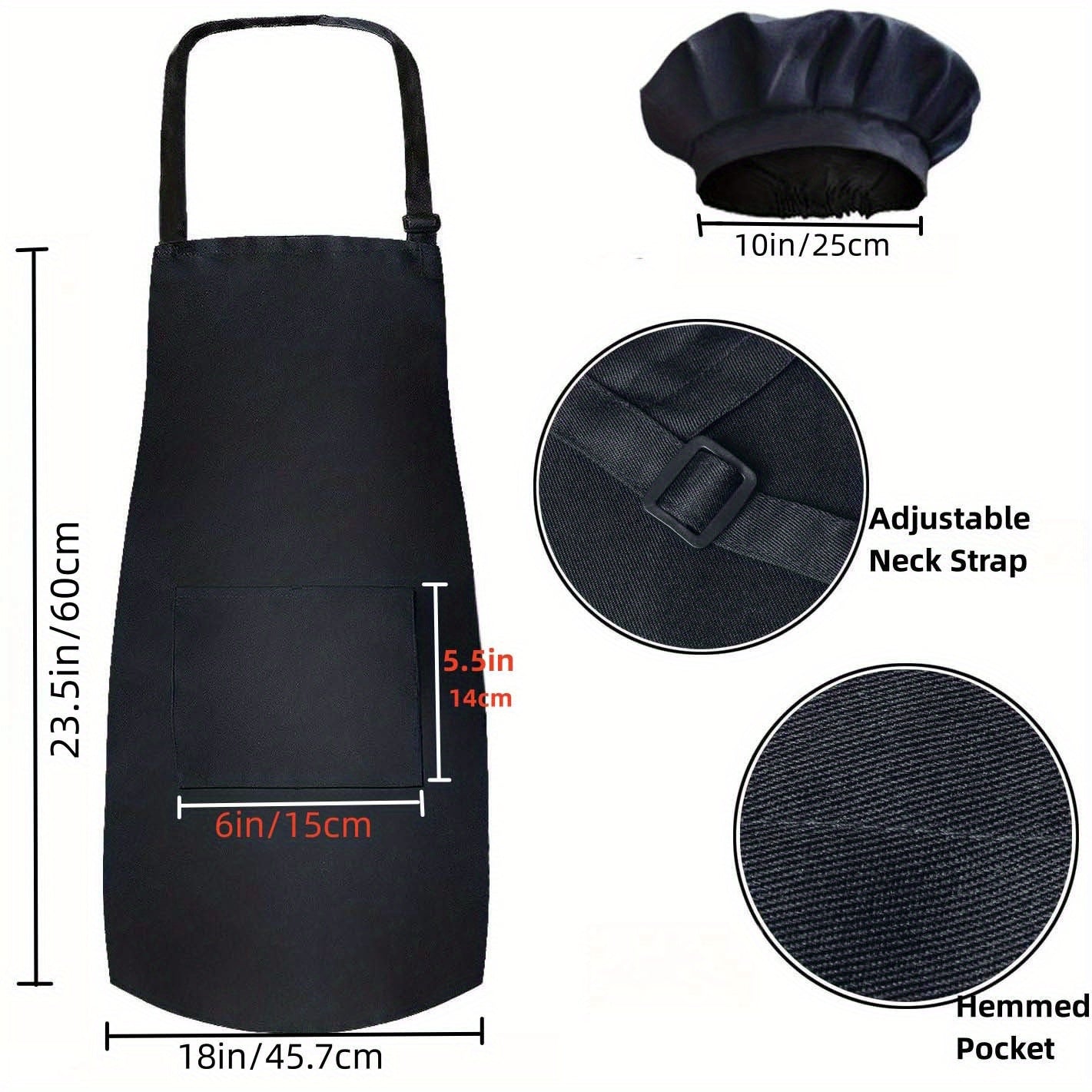 Kids Apron and Chef Hat Set Skincare-Friendly with Pockets