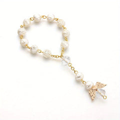 Love Angel Wings Charm Bracelet Rose Beaded Holiday Gift Accessory