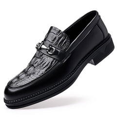 Crocodile Embossed Pointed Top Formal Dress Shoes for Wedding Business