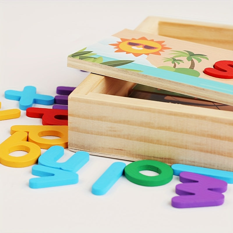 Educational See & Spell Wooden Toy CVC Word Builder Puzzle Boards
