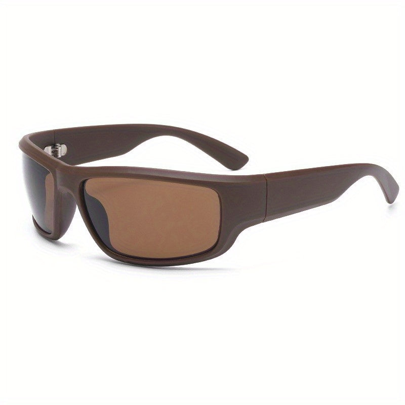 Futuristic Y2K Wrap Sunglasses Mirrored Lens UV400