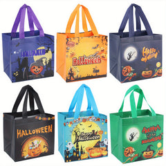 6pcs Halloween Treat Bags Small Tote Bags With Handles Bronzing Gift Bags