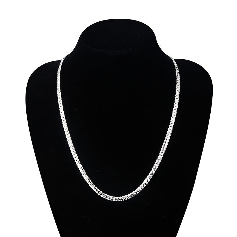 Classic Men's Whip Necklace 5mm Wide Golden Plated Silver for Birthday Party
