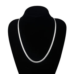 Classic Men's Whip Necklace 5mm Wide Golden Plated Silver for Birthday Party