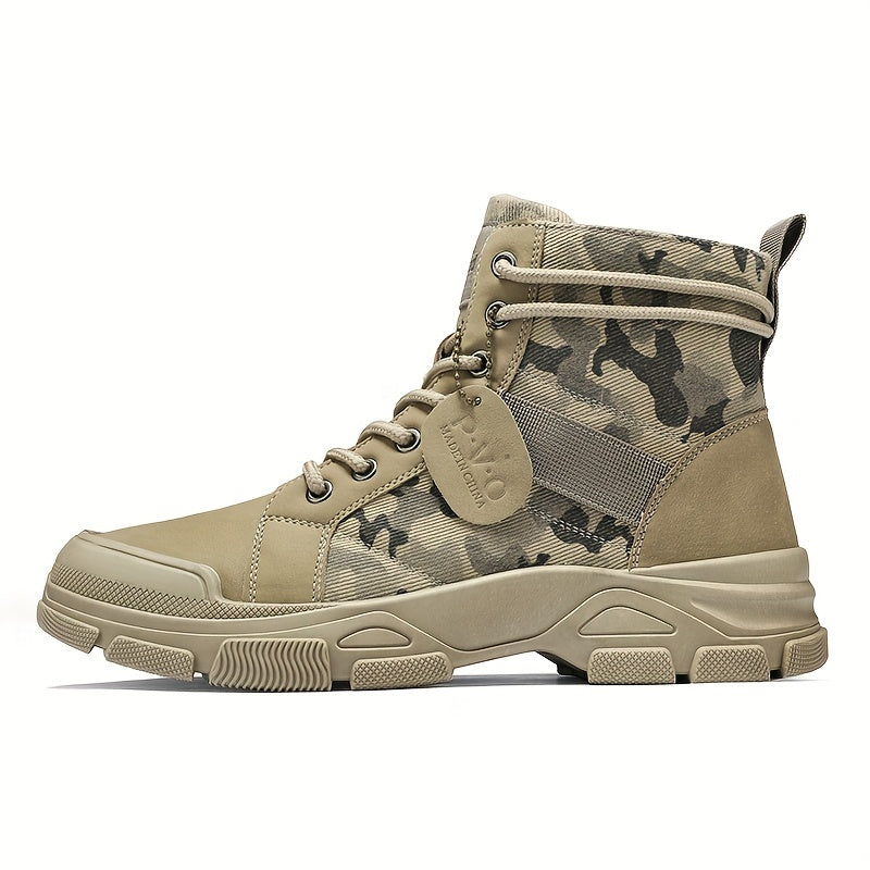 Men's Tactical Camo High Top Lace Up Boots Outdoor Hiking Shoes