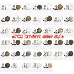 4pcs Metal Button Extender For Jeans Sewing Adjustable Waist Extend