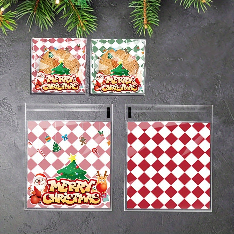100pcs Christmas Tree Snowflake Candy Gift Packaging Bag