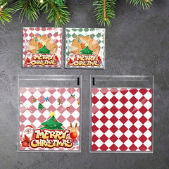 100pcs Christmas Tree Snowflake Candy Gift Packaging Bag