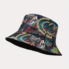 Classic Nostalgic Graffiti Double sided Fisherman Hat