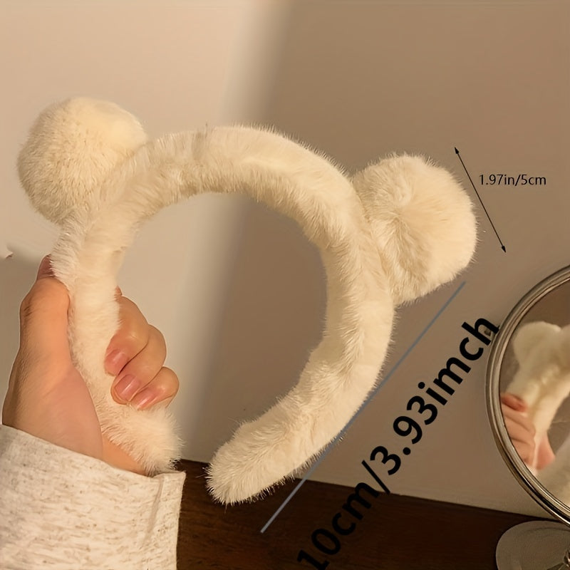 Khaki Bear Ears Headband Animal Ears Headband Plush Hoop Hair Accessories