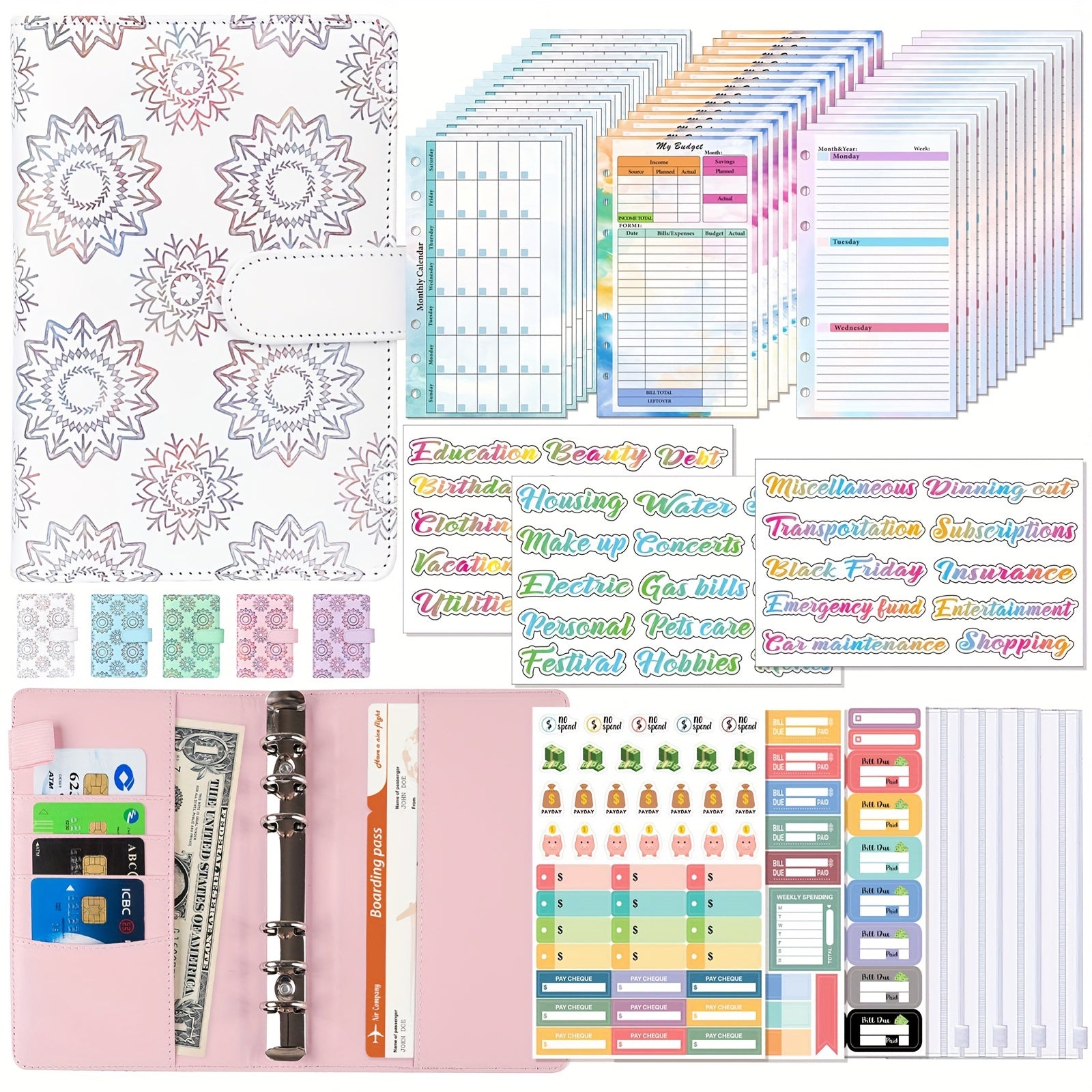 82pcs A6 Budget Binder Budget Book Week Month Planner Loose leaf Notepad