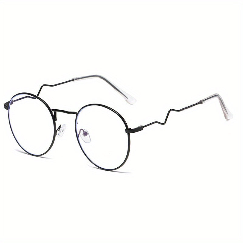Men's Large Round Frame Aluminum Alloy Anti Light Glasses