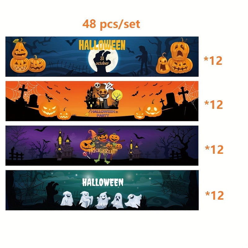 Halloween Theme Waterproof Bottle Stickers for Decorations