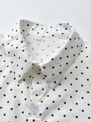 Kids Polka Dot Long Sleeve Shirt Cardigan