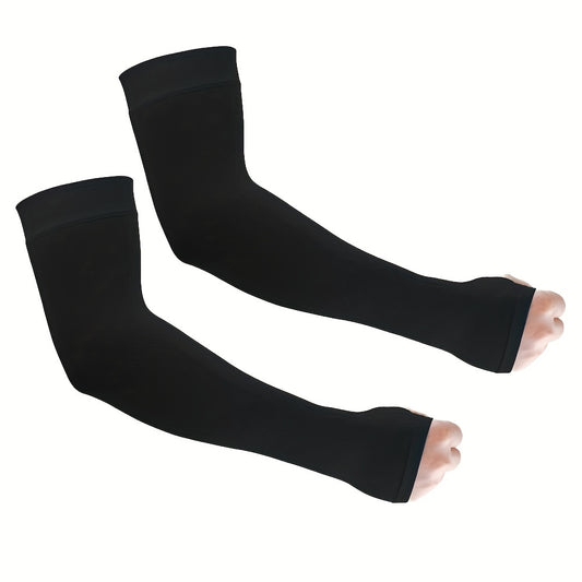 2pcs Men's Tight Arm Guard Long Ice Sleeve Sunscreen Sleeve UV Protection