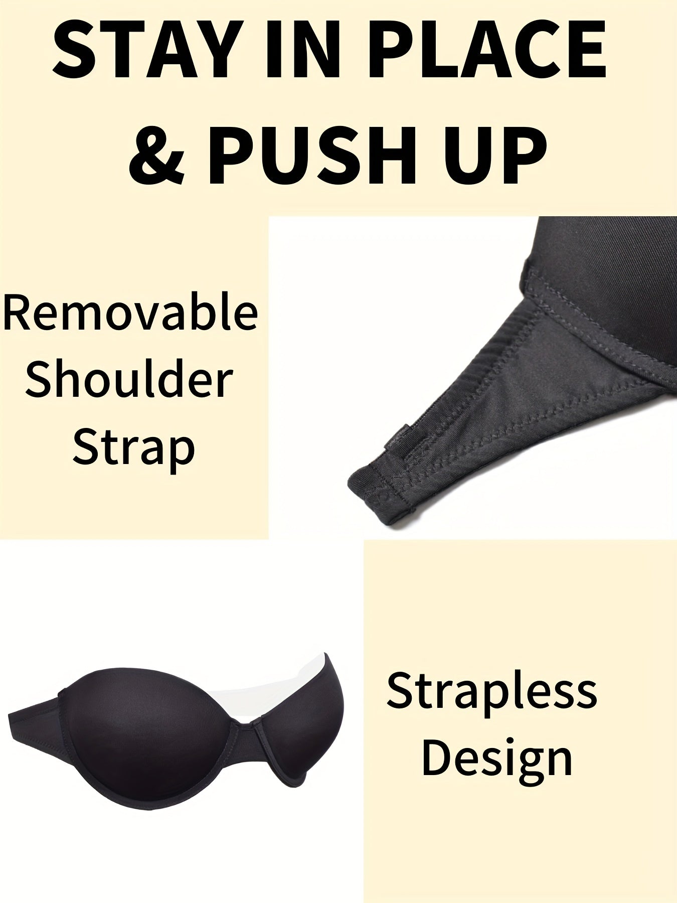 Strapless Push Up Bra Comfy & Breathable Women's Lingerie