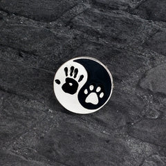 Men's Tai Chi Decorative Button with Cat Paw Print