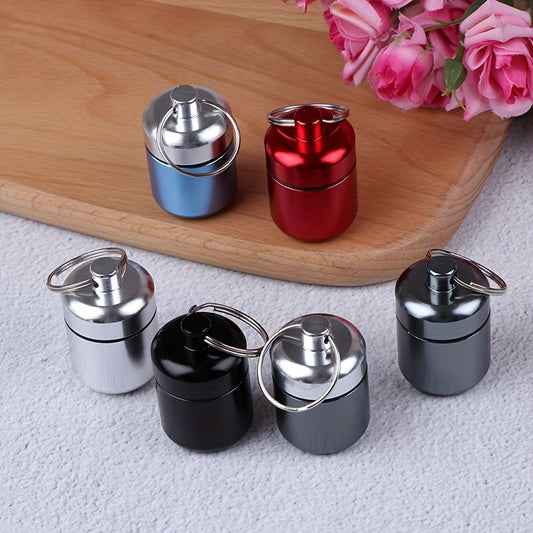 Mini Waterproof Aluminum Pill Box Case with Key Ring