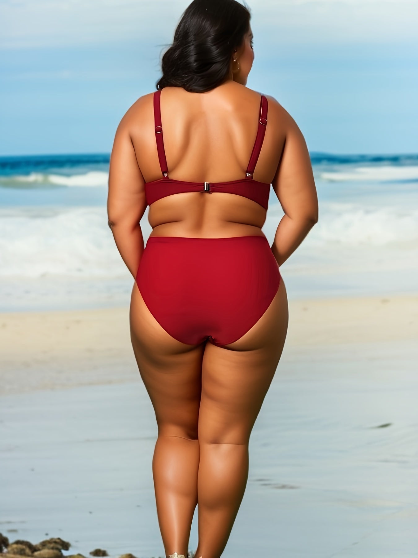  Sexy Bikini Set - Solid Molded Cup Push Up Bra & Panty Swimsuit 2 Piec