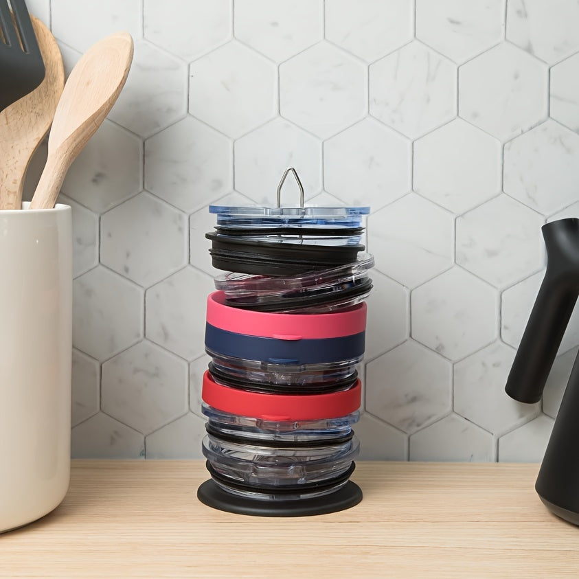 Cup Lid Storage Rack - Kitchen Cabinet Organizer