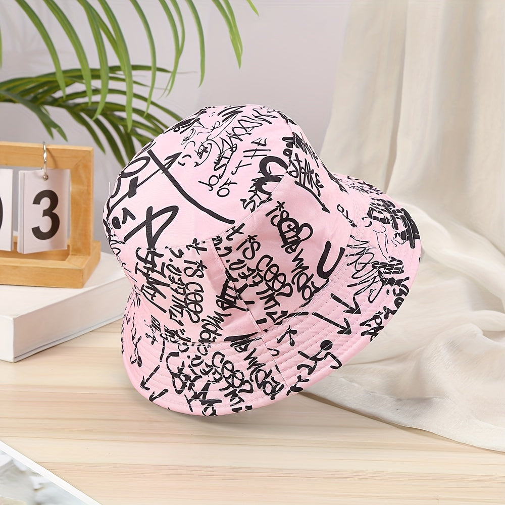 Men's Sun Hat Letter Print Bucket Hat Male Basin Hat