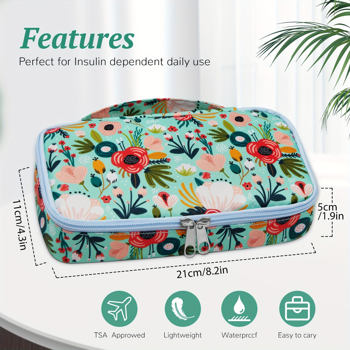 Large Portable Insulin Cooler Bag for Outdoor Camping Travel