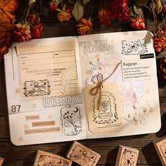 6pcs Wooden Seals Rose Prince DIY Decorative Printing Set