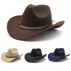 Men's British Style Woolen Western Cowboy Hat