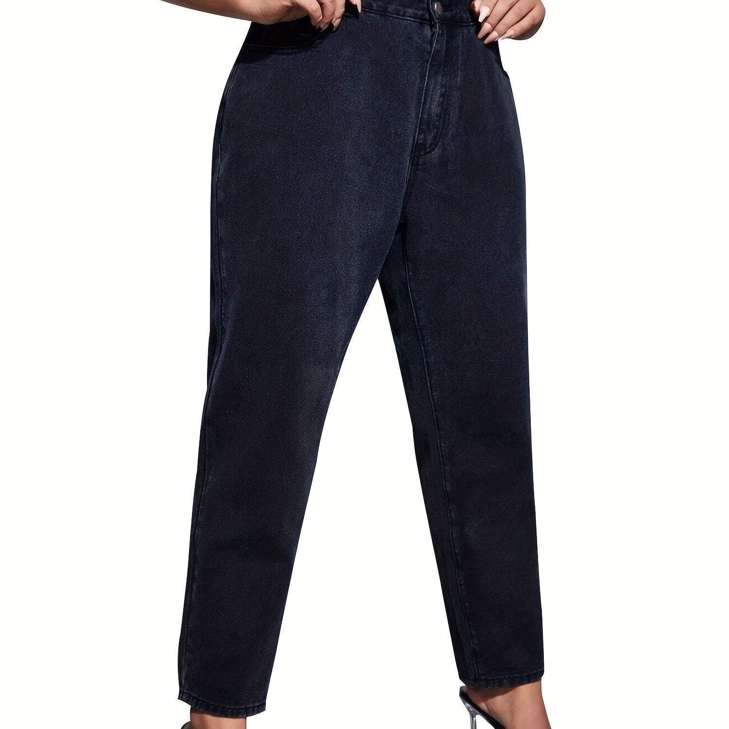  High Rise Stretch Straight Leg Jeans
