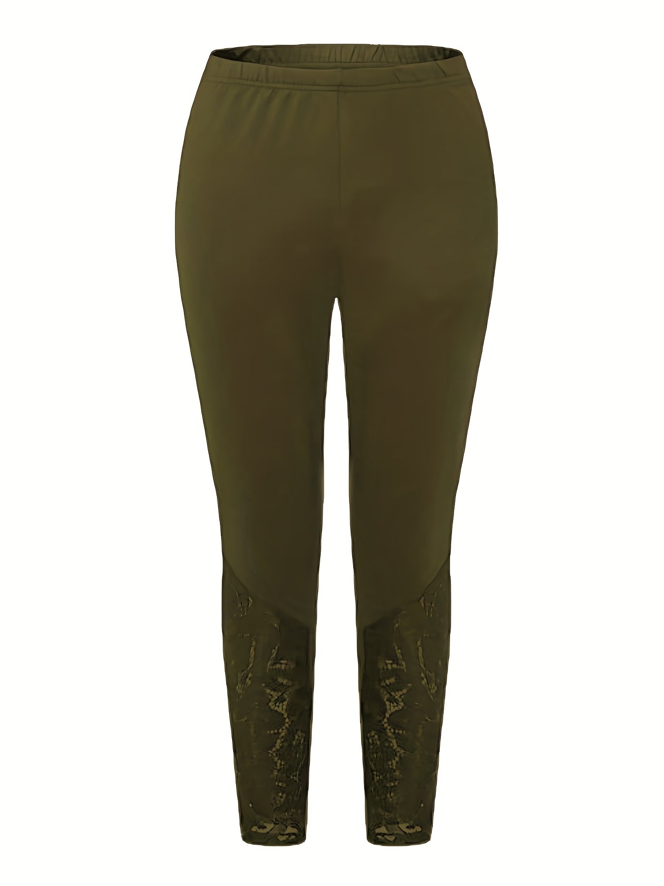 Floral Jacquard Lace High Rise Skinny Pants Plus Size