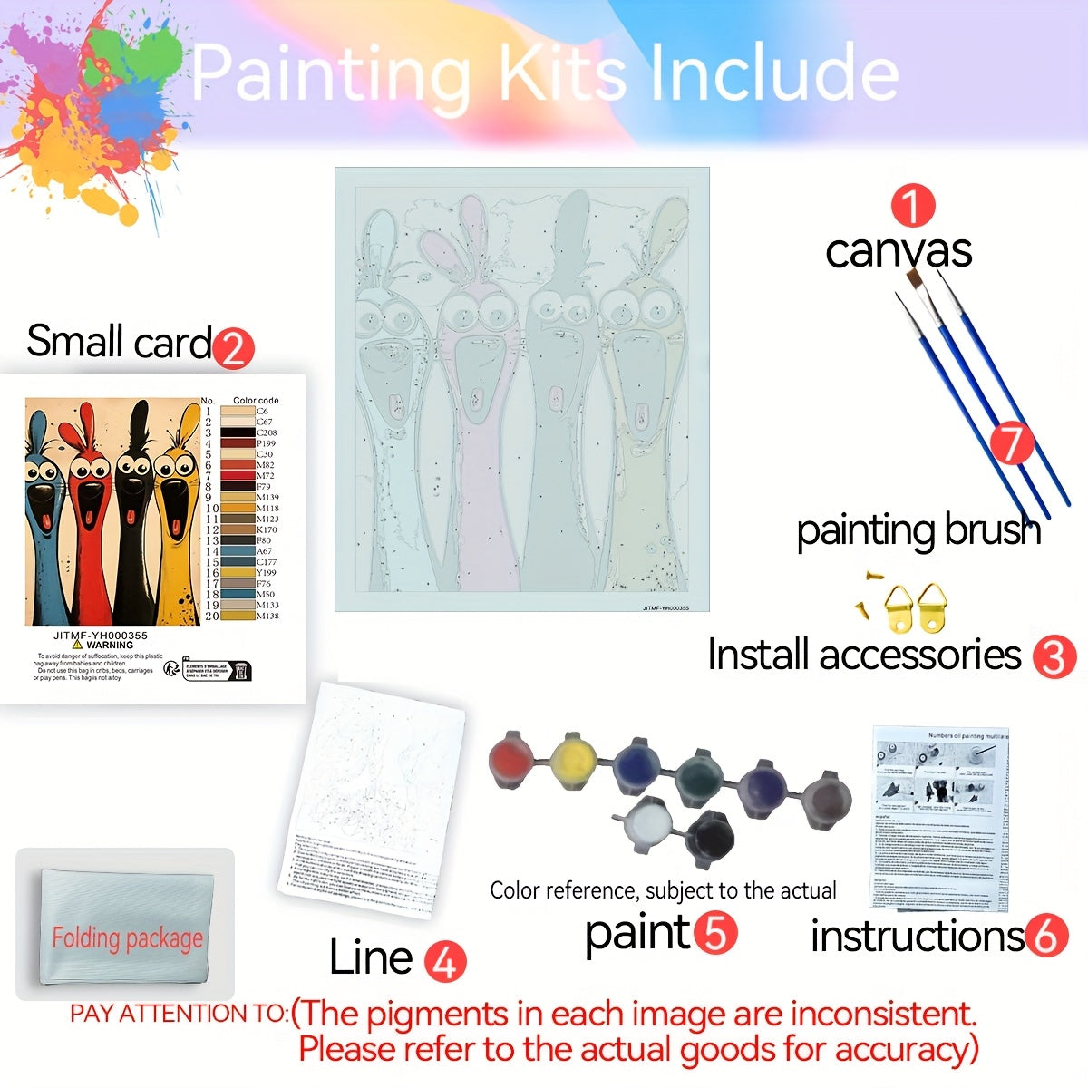 1pc DIY Painting & Number Kit Surprise Four for Beginners Ideal Collection