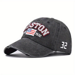 USA Flag Embroidered Baseball Cap Vintage Peaked Sun Hat