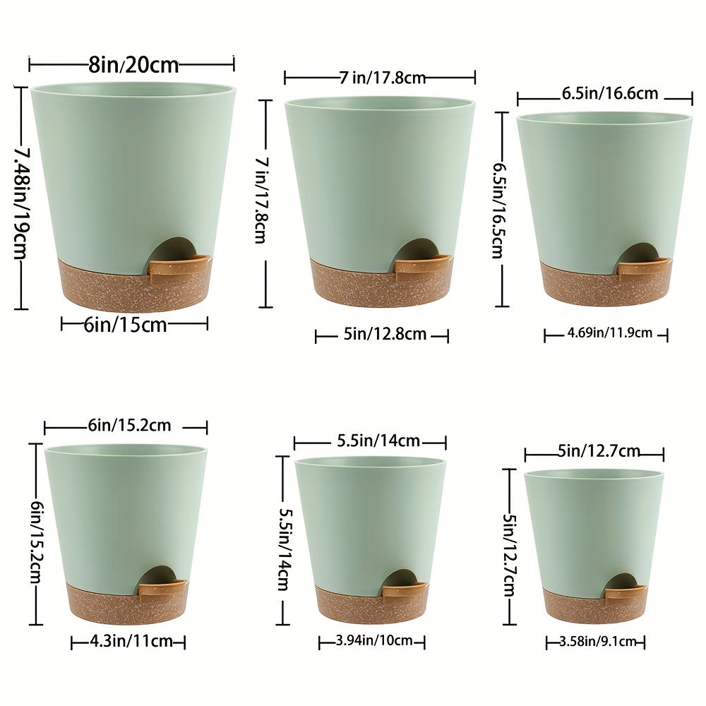 Self-Watering Plant Pot Set - 20 & 32 cm - Decorative Flower Pots