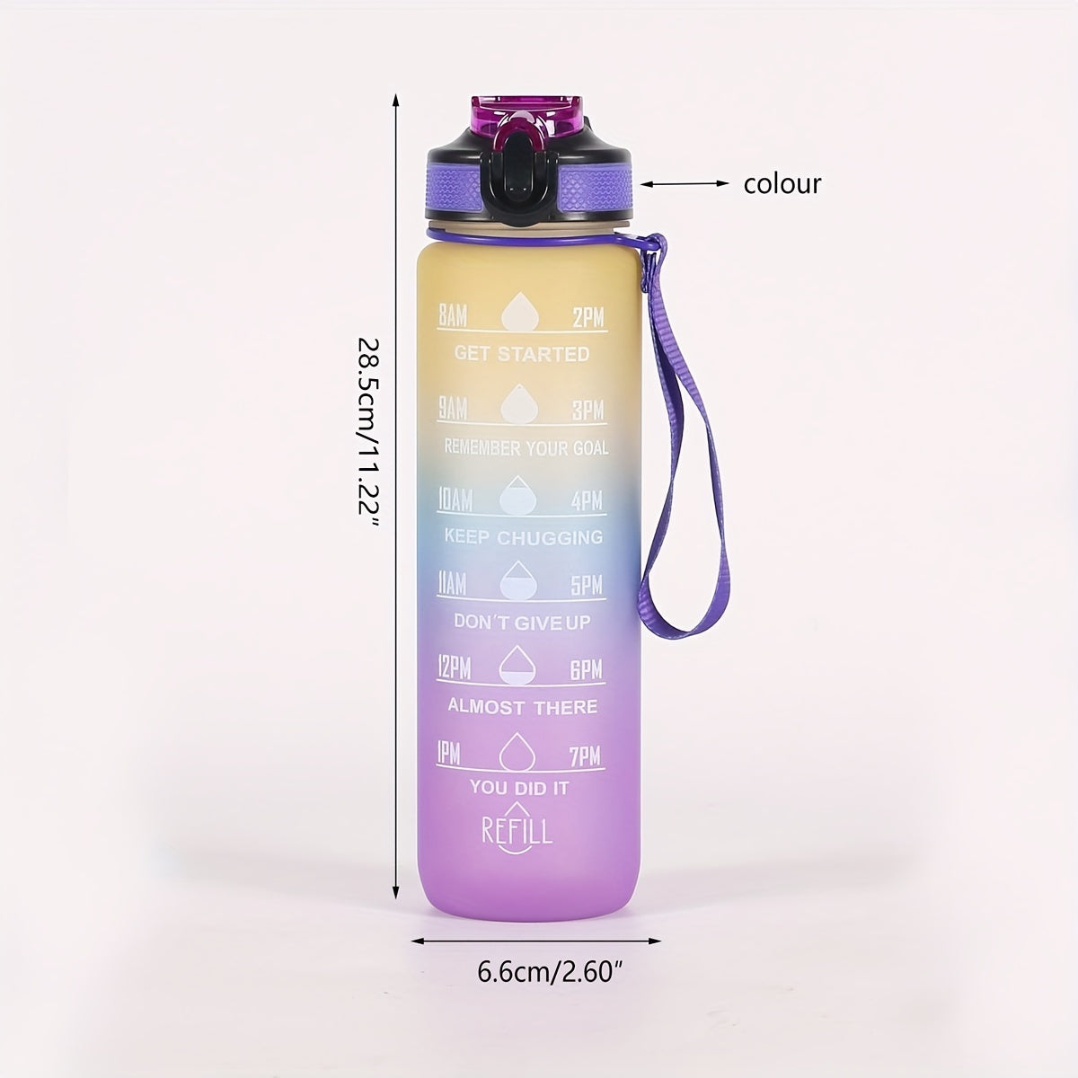 32oz Motivational Water Bottle with Straw BPA Free Leak Proof for Fitness