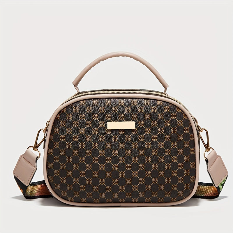 Polka Dot Handbag Small Crossbody Bag Double Zipper Purse