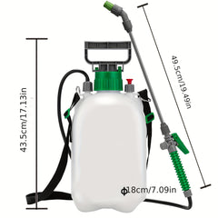 Garden Water Sprayer 3 Gallon Pump Pressure Bottle w/ 3 Nozzles, Strap & Valve