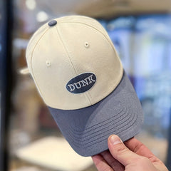 Embroidered Letter Block Baseball Cap Men's All-match Peaked Cap