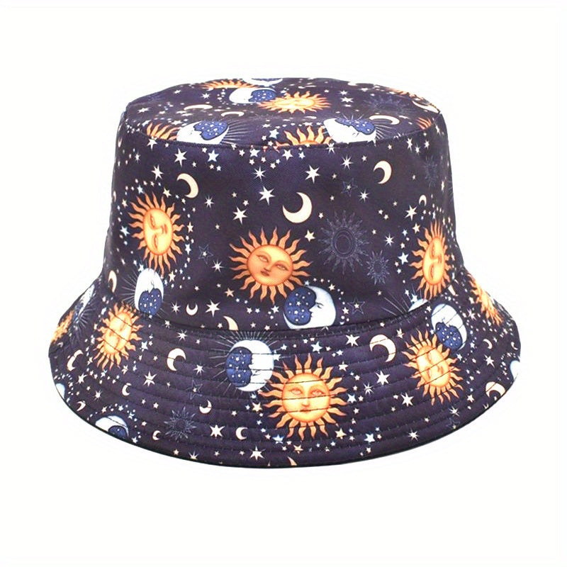 Starry Sky Bucket Hat Outdoor Sun Protection for Men Y2K Travel