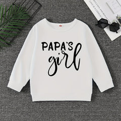 Girls' Papa's Girl Long Sleeve Sweatshirt Round Neck Pullover