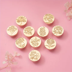 Copper Head Letter Seal Flower Grass Stamp for Embellishment