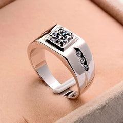 Men's Classic Ring in Silver and Black