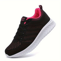 Mesh Flying Woven Running Shoes Lace Up Soft Sole Sports Shoes Women's