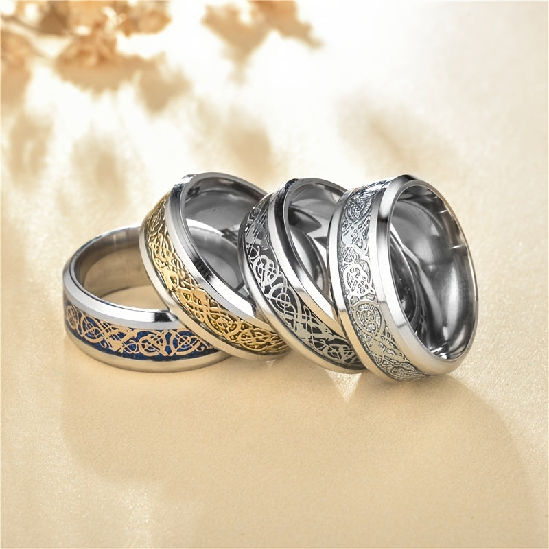 Men's Abstract Stainless Steel Band Ring