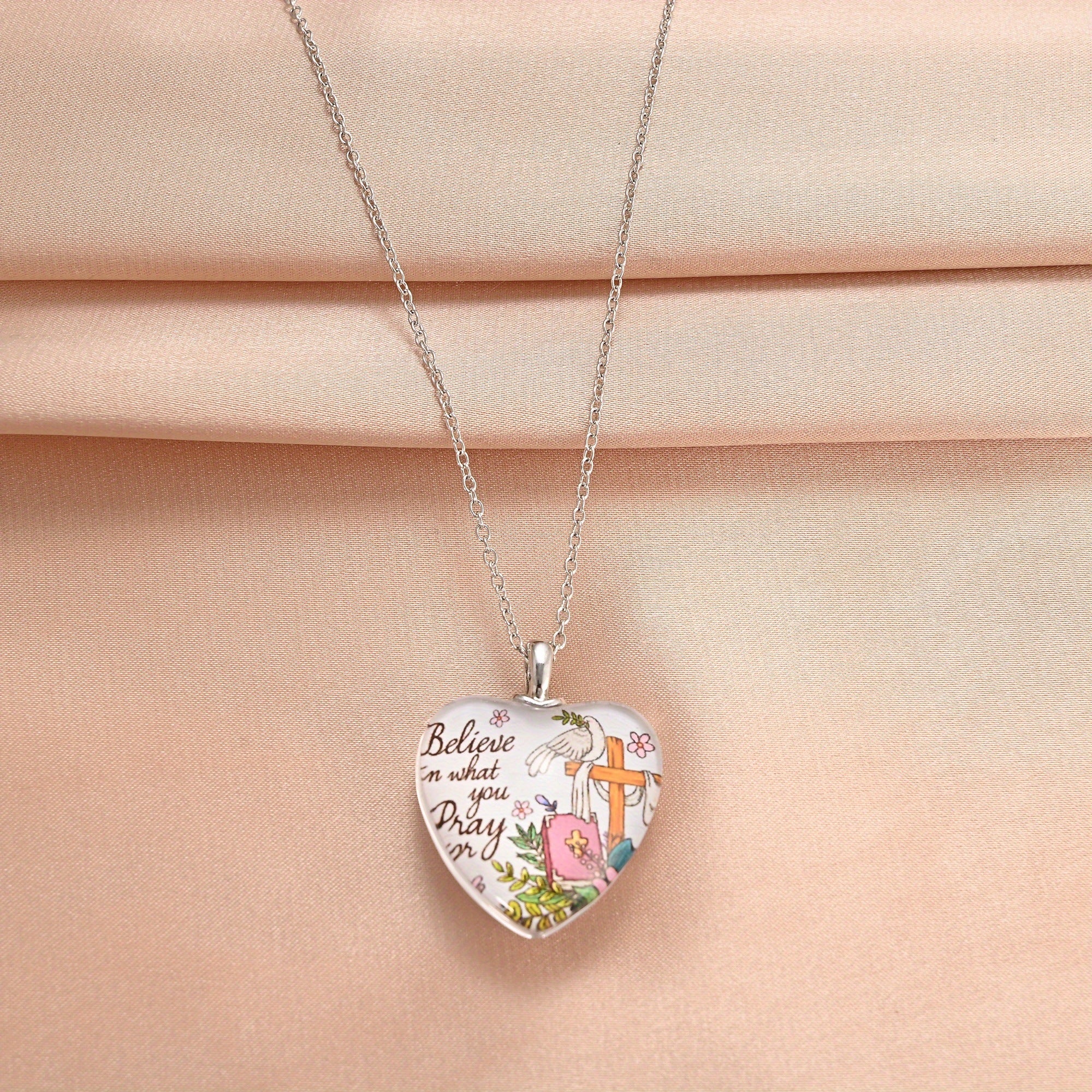 Crystal Heart Pendant Alphabet Necklace Holiday Gift