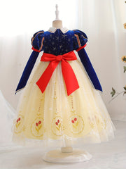 Girl's Princess Dress Sequin Puff Sleeve Mesh Fairy Tale Cosplay Costume